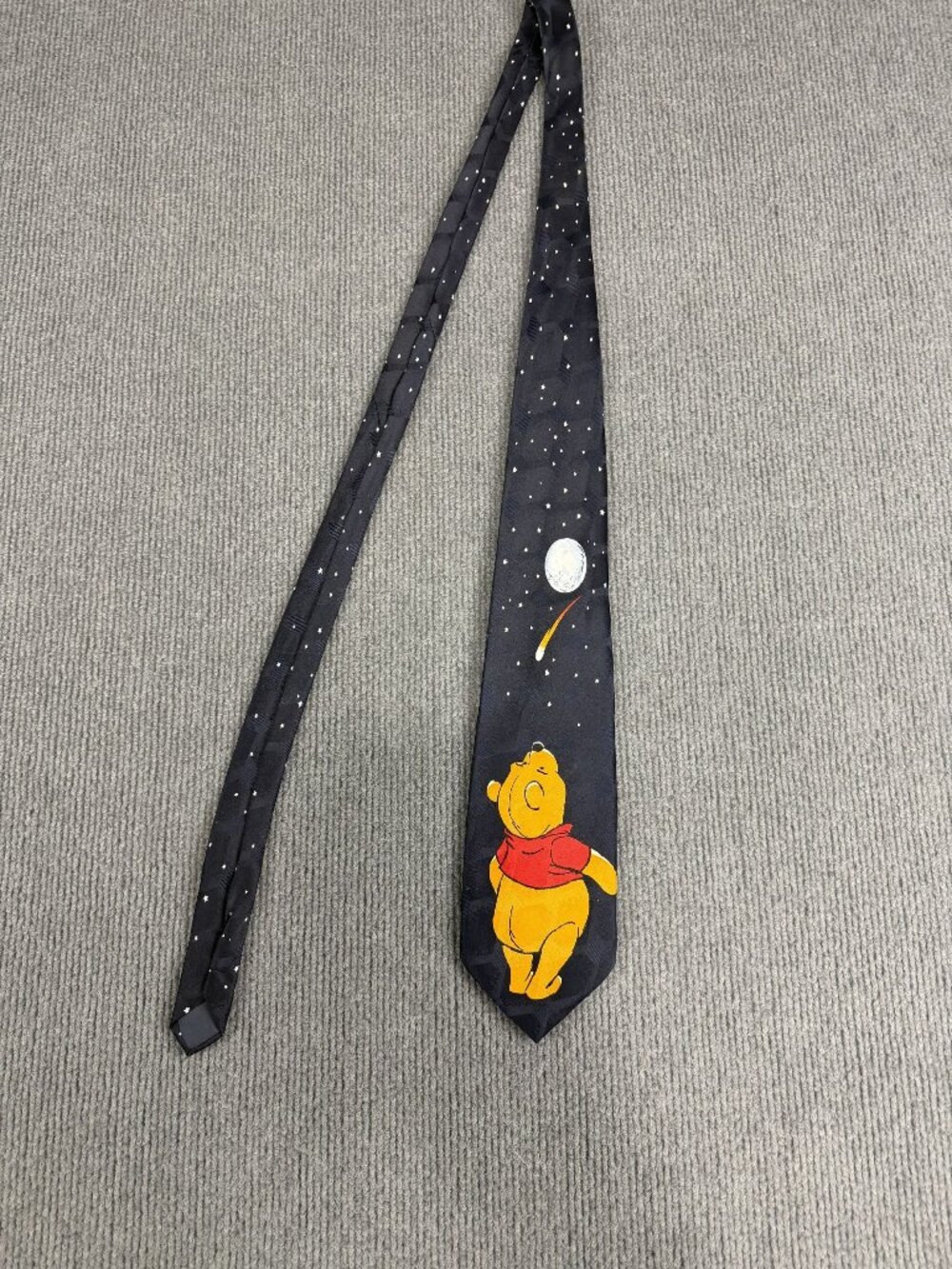 Disney Winnie The Pooh Mens Navy Blue Moon & Stars Necktie